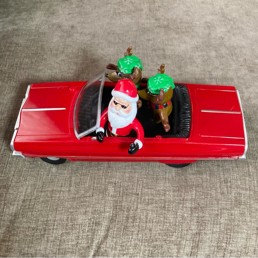 Gemmy Christmas Low Rider Red Impala Santa Reindeer Musical Light Up